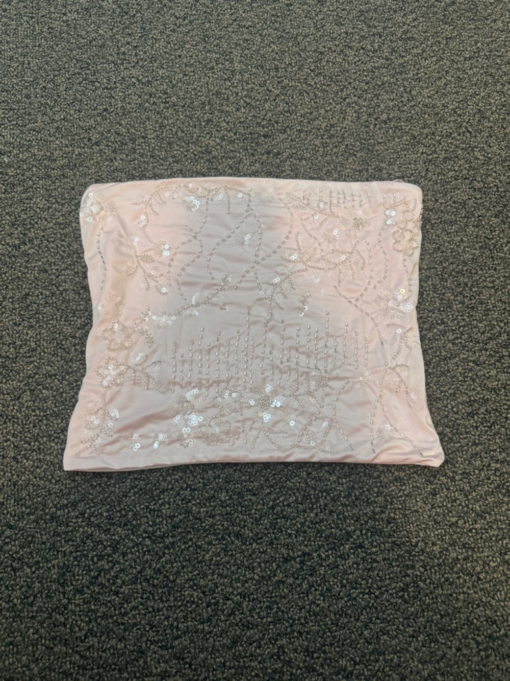 Embellished Blush Pink Sequin Strapless Tube Top